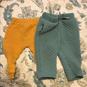 Quilted Kids Bottoms Set - Green and Orange